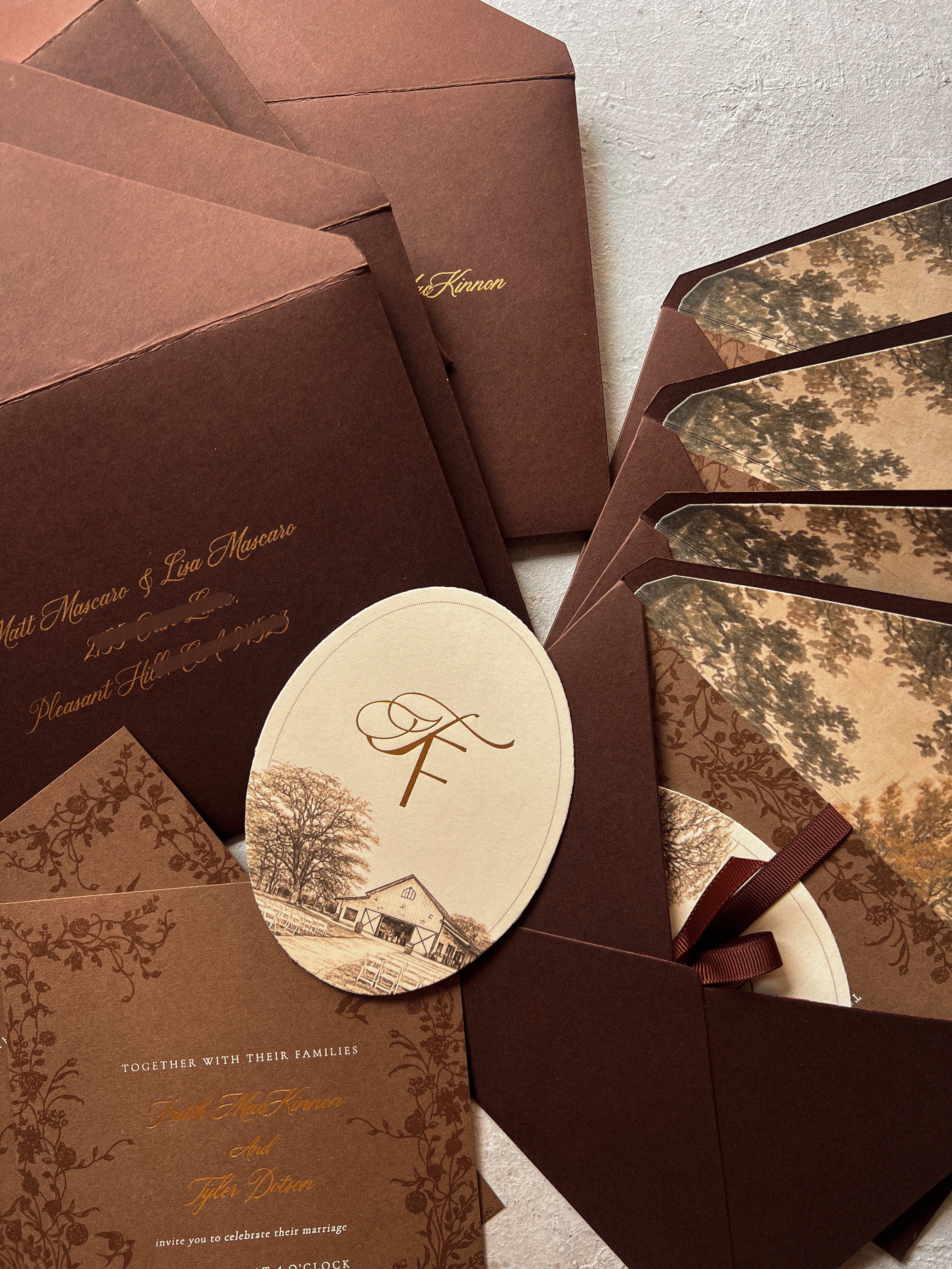 Rustic country side wedding invites