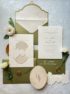 Regency era olive green wedding suite