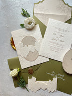 Regency era olive green wedding suite